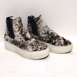 P448 Calf Hair Platform Chelsea Hi-Top Sneakers EU 37 US 6 Designer Streetwear